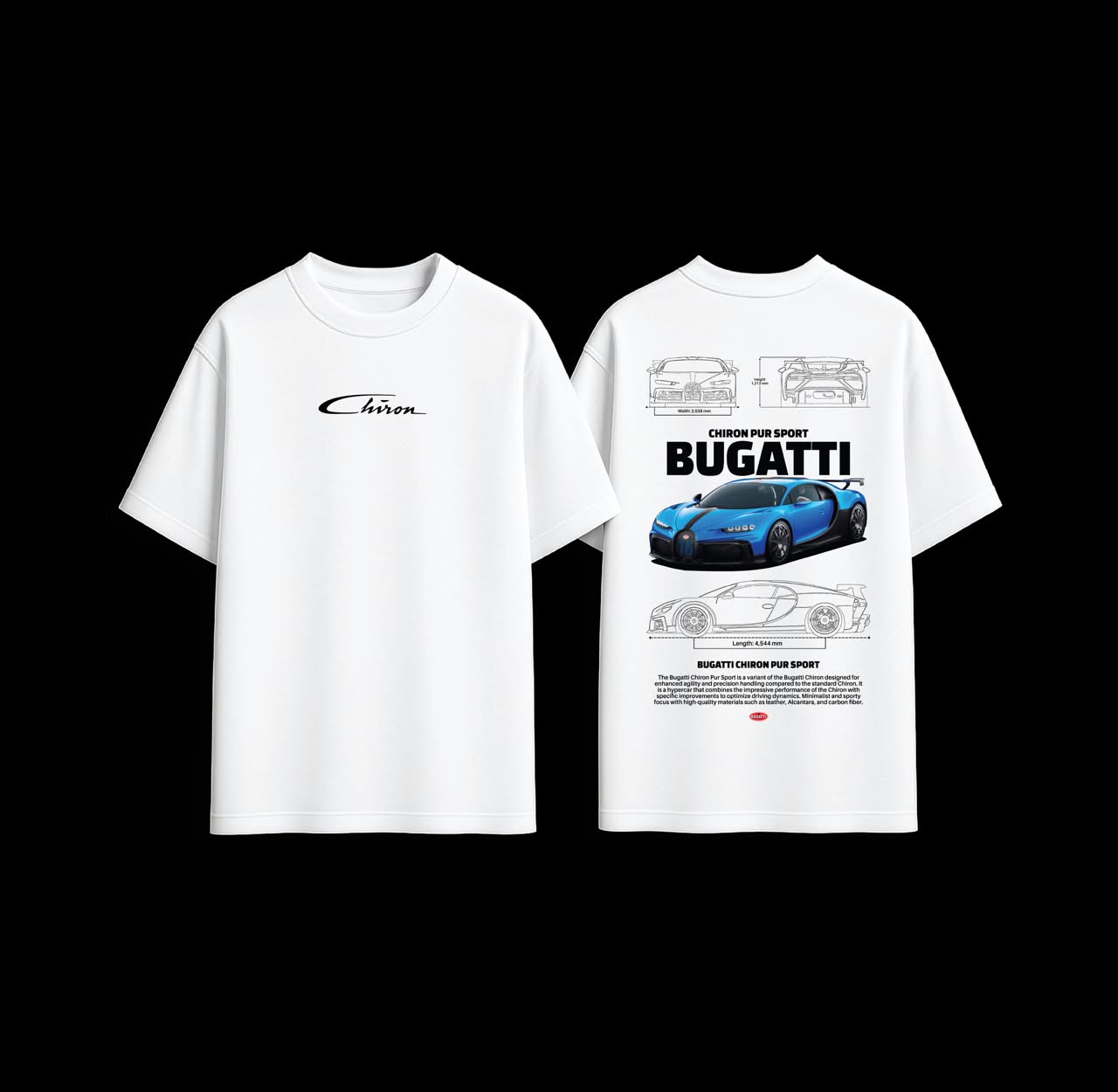 Bugatti Chiron Pur Sport Graphic T-Shirt
